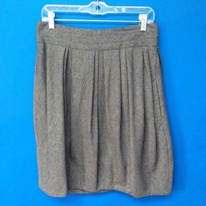 NICOLE FARHI Gray Wool-blend Pleated Bubble Skirt